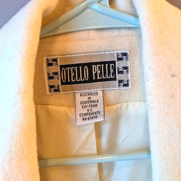 Otello Pelle Vintage Wool Blend White Coat 16/18 - Picture 2 of 15